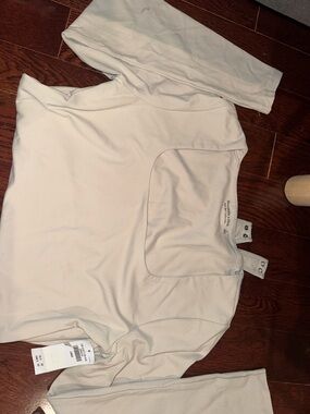Abercrombie & Fitch Cream Long Sleeve Bodysuit